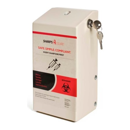 Post Medical Wall Mount Enclosure with Lock and Key, For 1.5 Qt. WD Series Sharps Containers 150-S